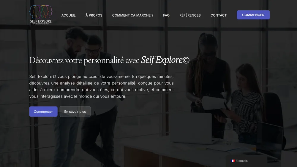 myselfexplore.com — test de personnalité en ligne, 74 questions et rapport PDF généré